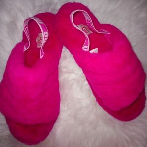 UGG Pink Fluffy Slippers